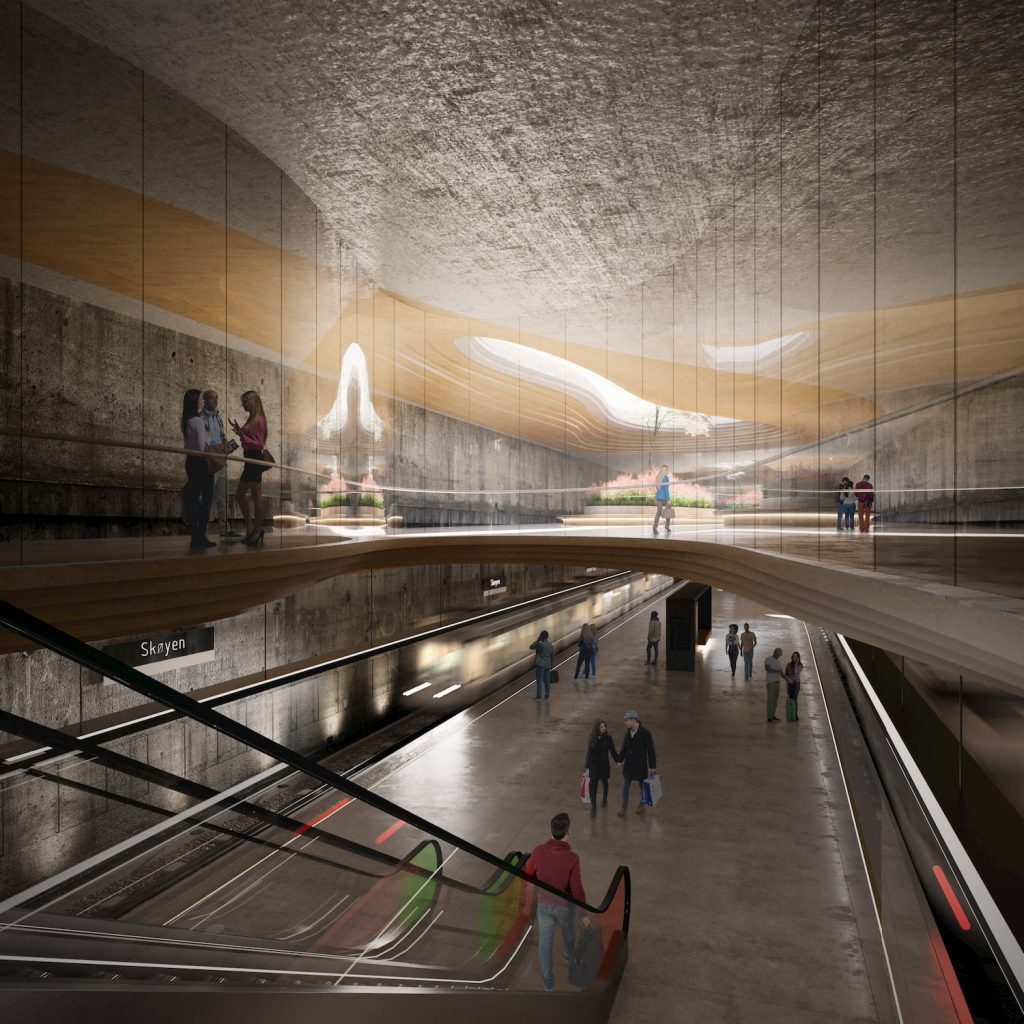 Architectural Renderings for Sporaarchitects Metro Station Oslo Norway Underground
