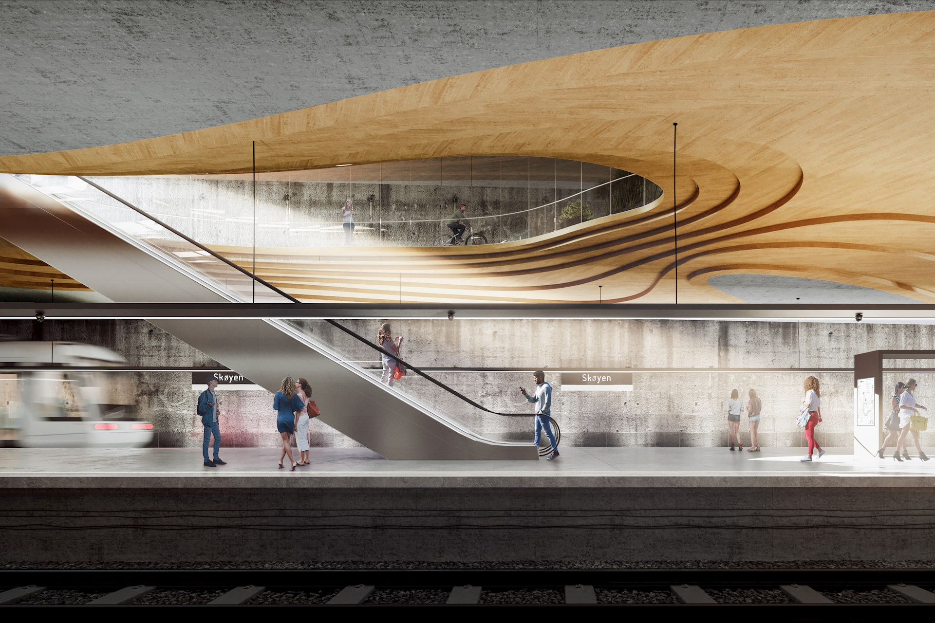 Architectural Renderings for Sporaarchitects Metro Station Oslo Norway Underground