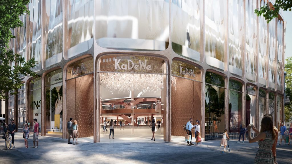 Snohetta's design proposal for the KaDeWe Department Store in Vienna Austria daylight entrance