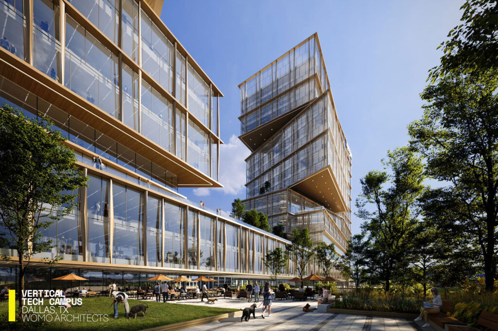 See New Renderings For WOMO Architects’ Vertical Tech Campus in Texas
