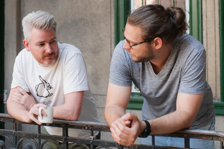 ZOA Studio's Head of Art, Bence Falussy, and Lead CGI Artist, Róbert Andrékó, meeting in Budapest